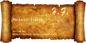 Heintz Fülöp névjegykártya